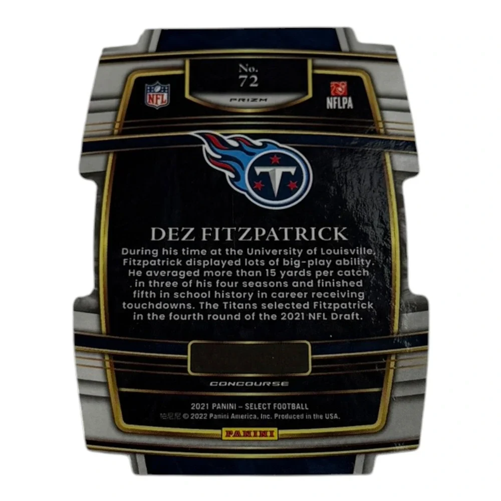 2021 Panini Select Dez Fitzpatrick RC #72 Red White Blue Prizm Die-Cut‎ Titans